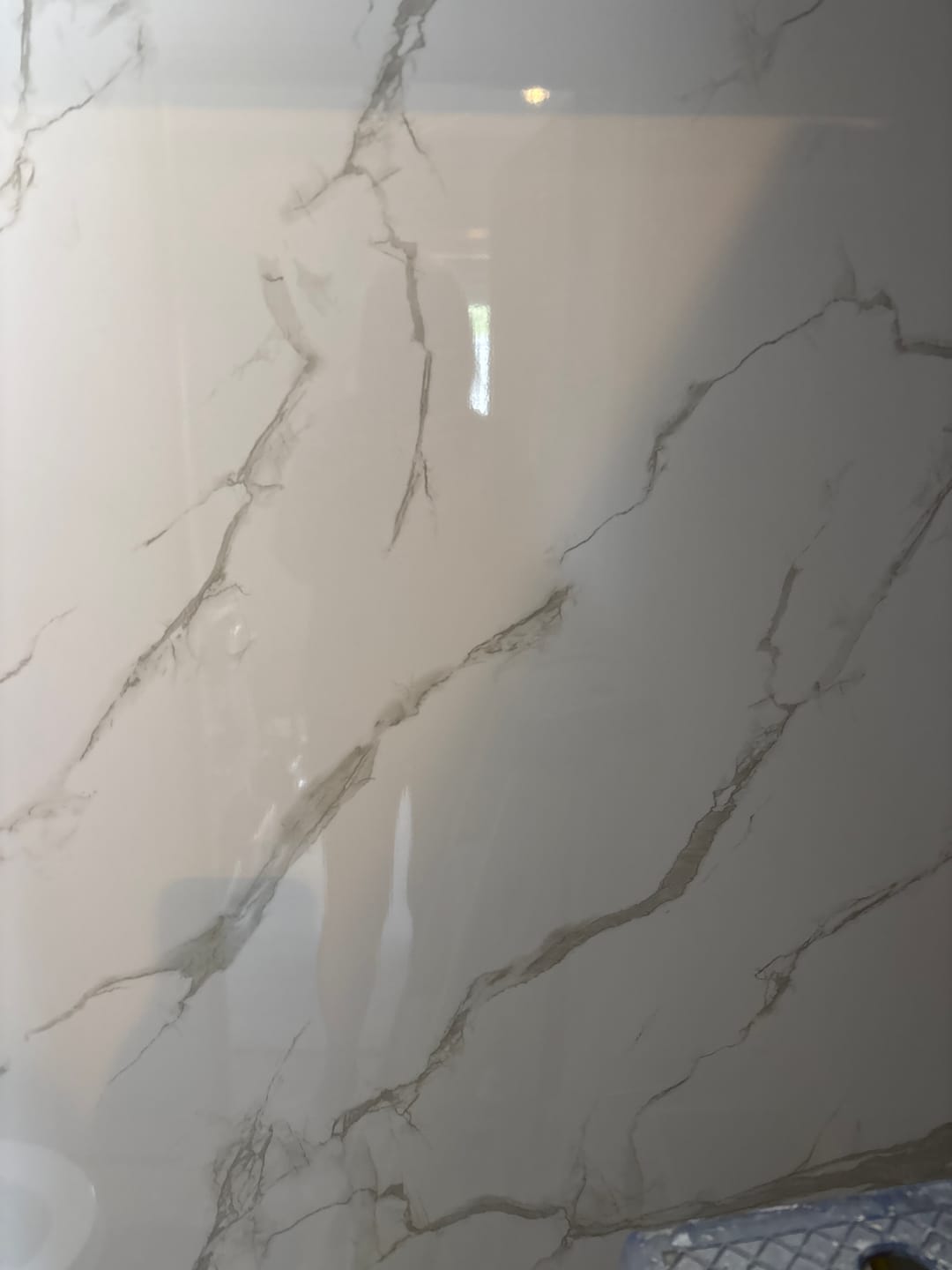 Customer photo review of Shower Wall Panel Waterproof Bathroom Cladding - Carrara White Marble Gloss Premium 1m x 2.4m