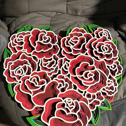 Customer photo review of Multilayer mandala love heart laser cut svg file