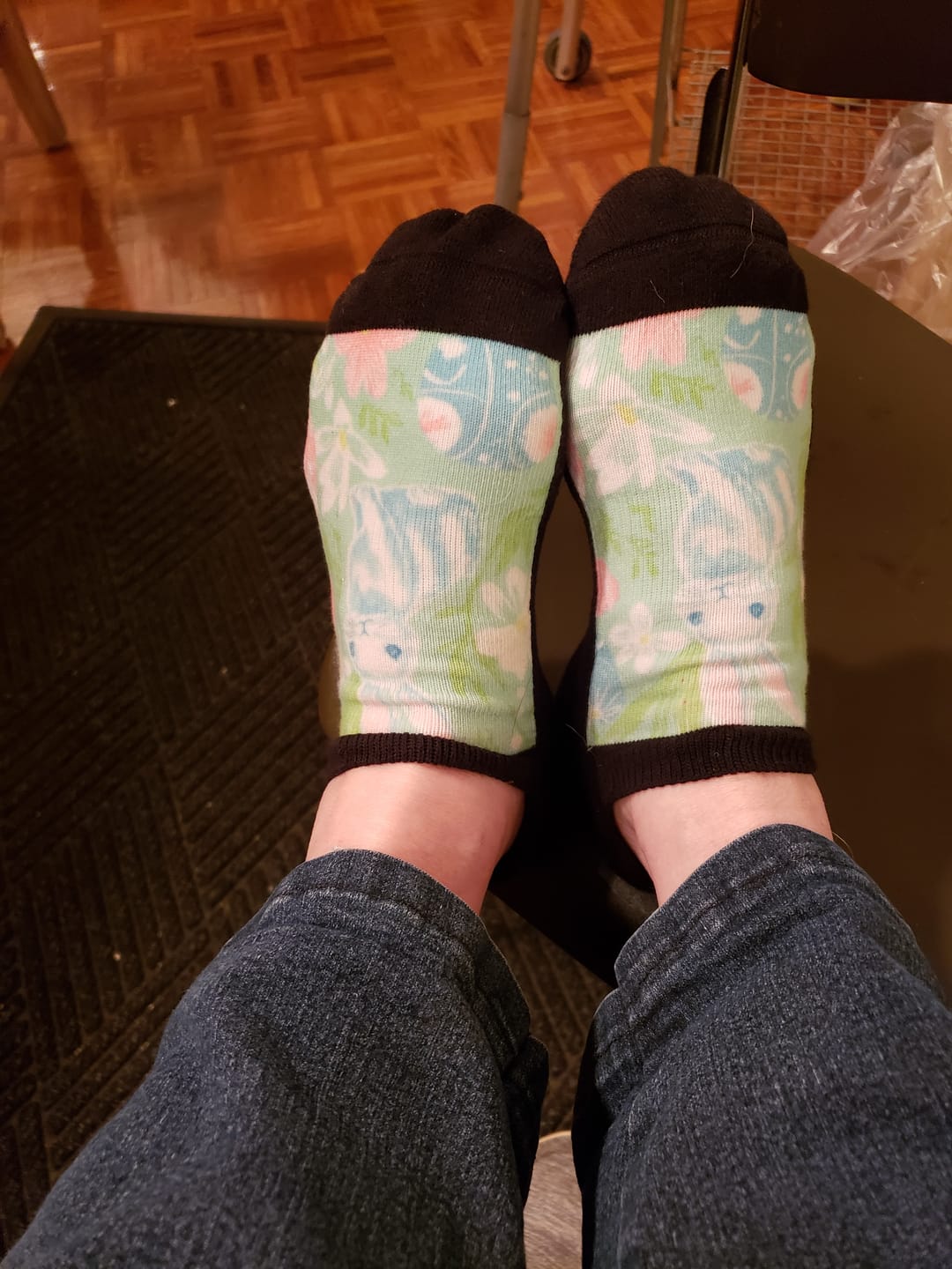 Customer photo review of Bunny Garden Ankle Socks