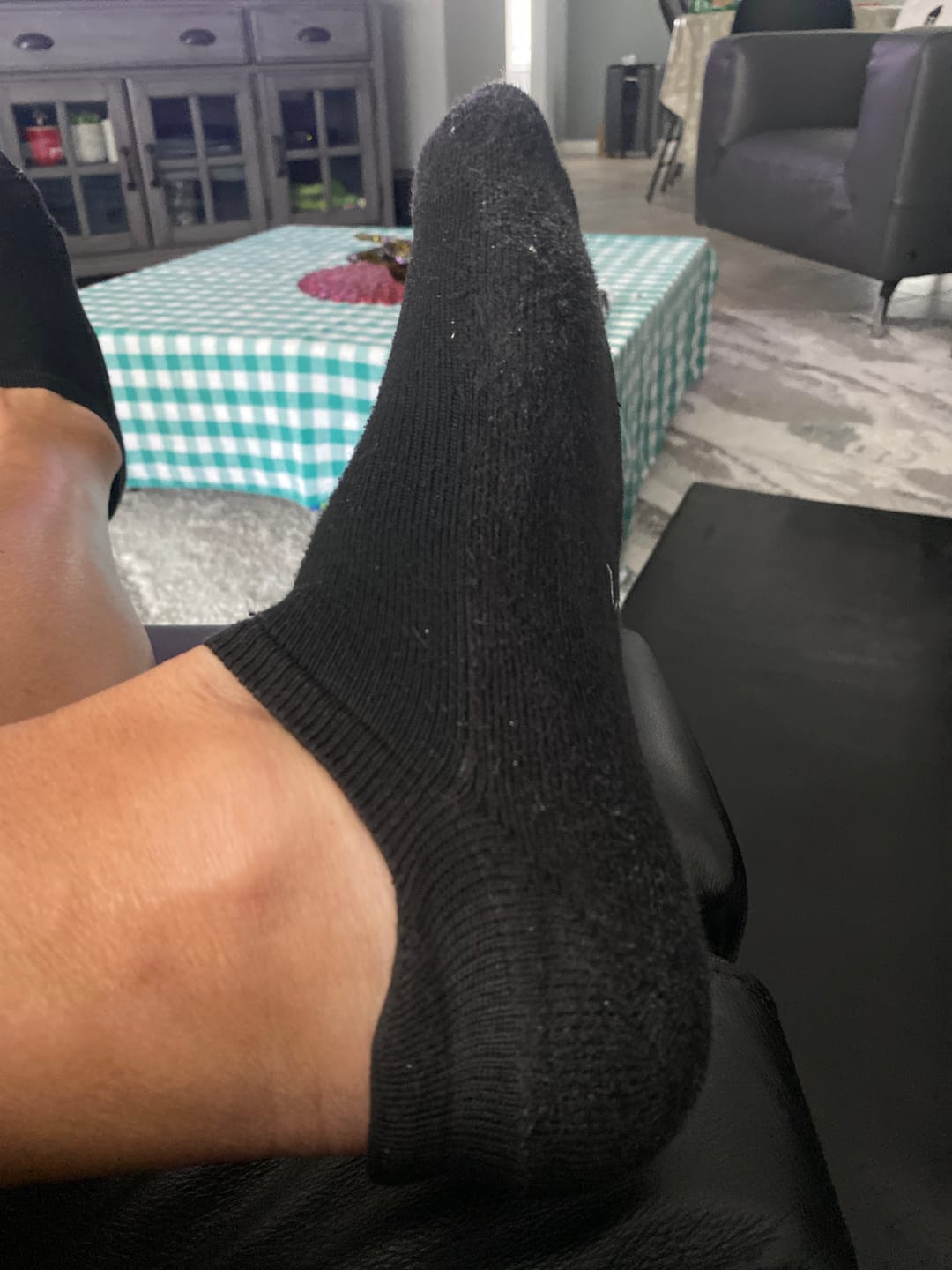 Customer photo review of Black Ankle Socks