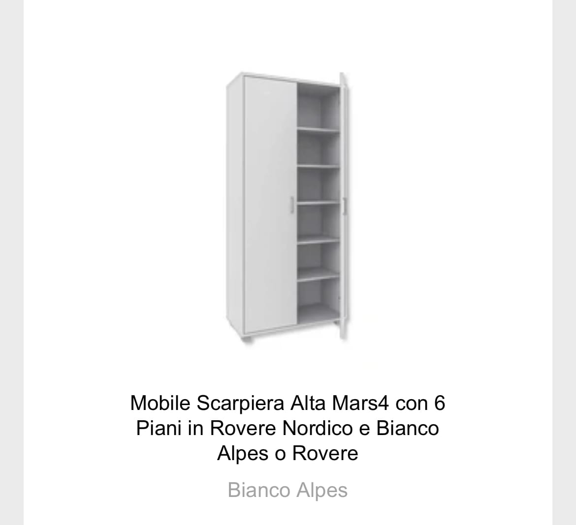 Customer photo review of Mobile Scarpiera Alta Mars4 con 6 Piani in Rovere Nordico e Bianco Alpes o Rovere