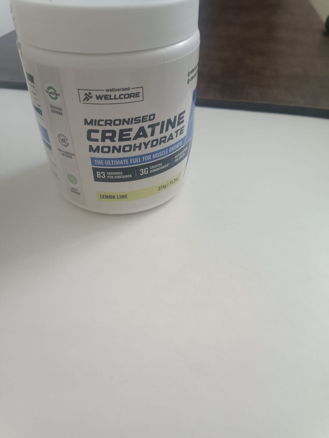 Customer photo review of Wellcore - Pure Micronised Creatine Monohydrate | Lemon Lime (374g, 83 servings)