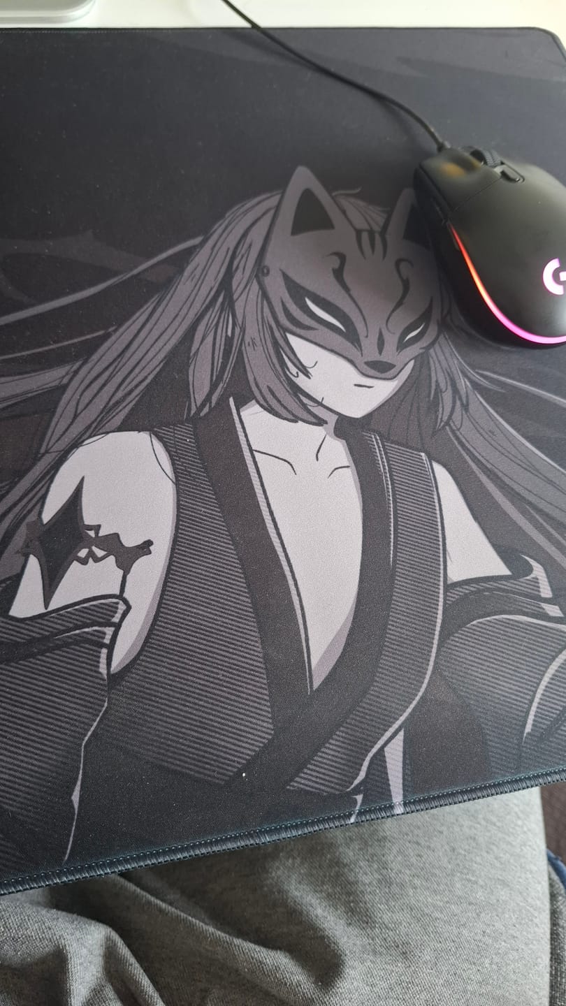 Customer photo review of Wraith Kitsune Edition Deskmat