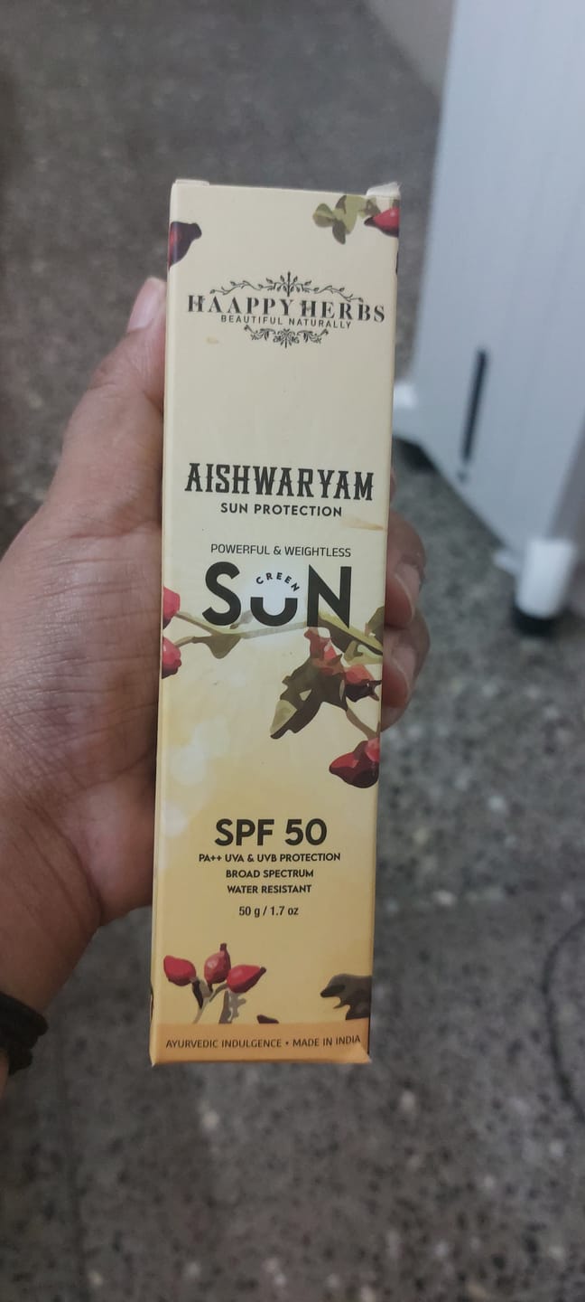 Customer photo review of Aishwaryam SPF50 Powerful,weightless & Moisturizing Sunscreen , Pa++,uva& Uvb Protection