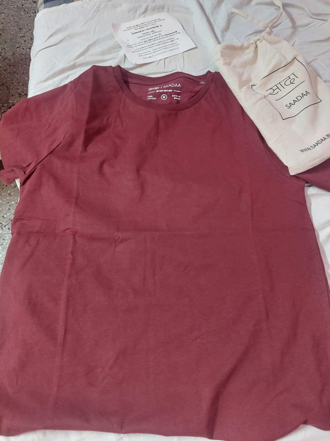 Customer photo review of Women Maroon Round Neck T-shirt