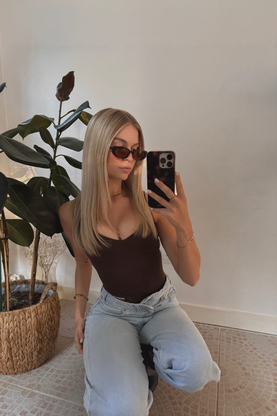 Customer photo review of LABEL BODYSUIT DARK BROWN
