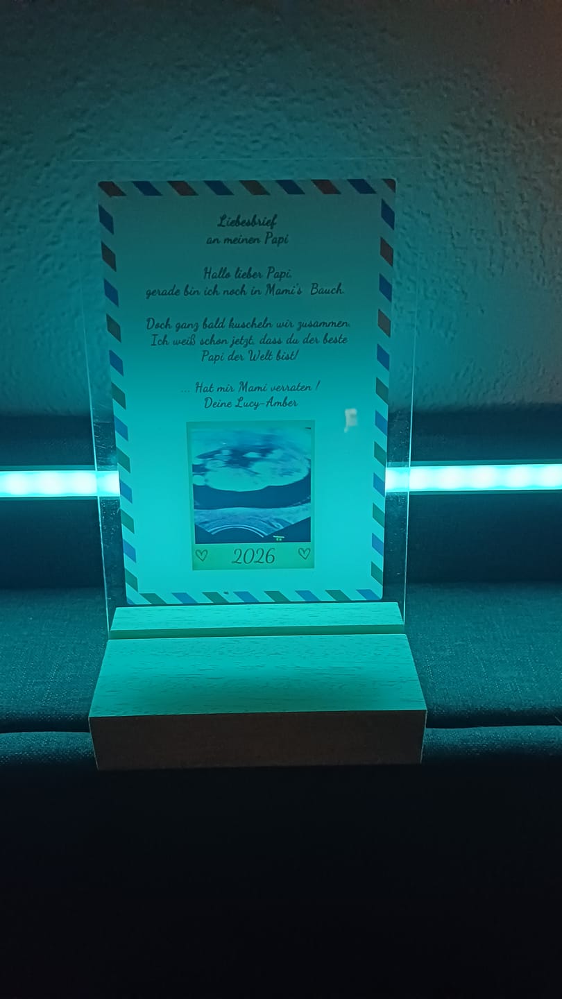 Customer photo review of Acrylglas - Ultraschallbild Papa - personalisierbar