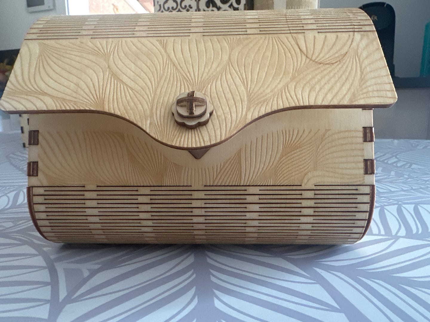 Customer photo review of Wooden clutch handbag purse laser cut svg file