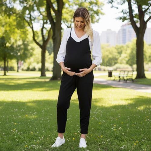 Customer photo review of JourneyWear Pregnancy Jumpsuit – Effortless Comfort
