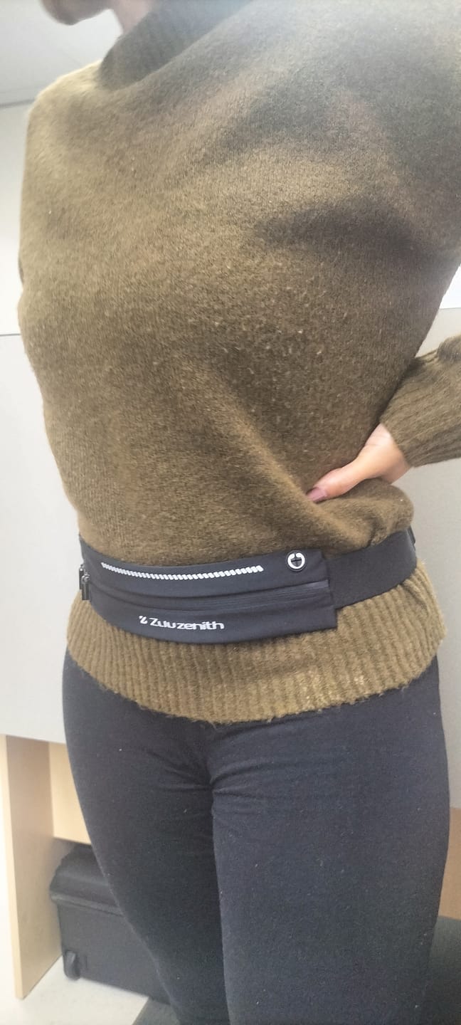 Customer photo review of Adjustable Running Belt with Water-Resistant Pockets