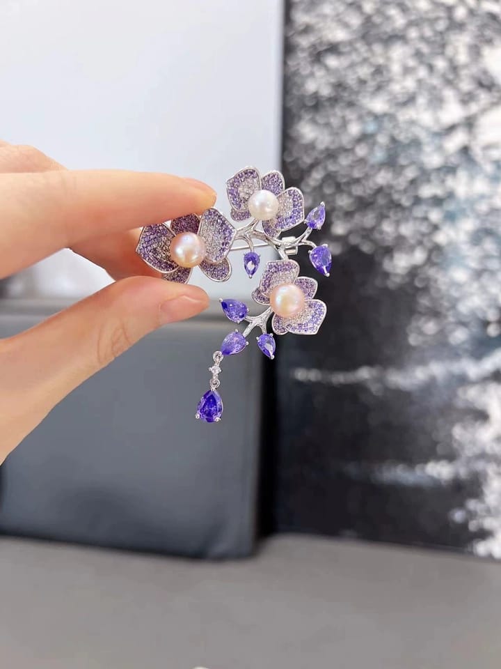Customer photo review of Forbidden Garden Wisteria Brooch
