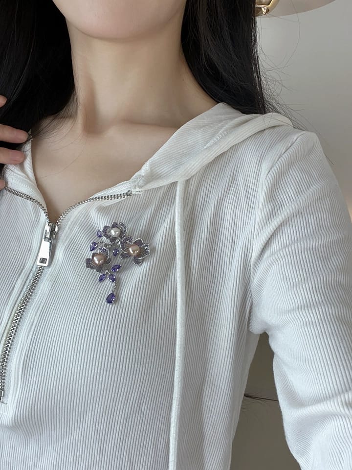 Customer photo review of Forbidden Garden Wisteria Brooch