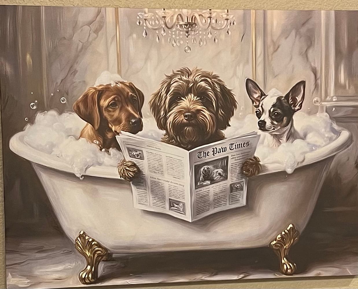 Customer photo review of Artzuzu Custom Portrait For Multi Pets - Reading in the Throne Room