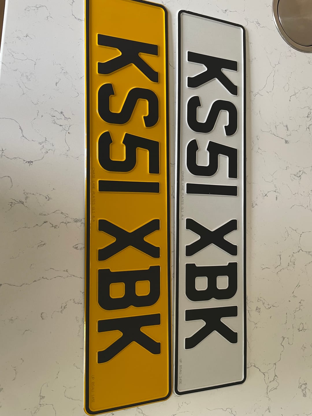 Customer photo review of Metal Pressed Number Plate (standard)- 520mm x 111mm