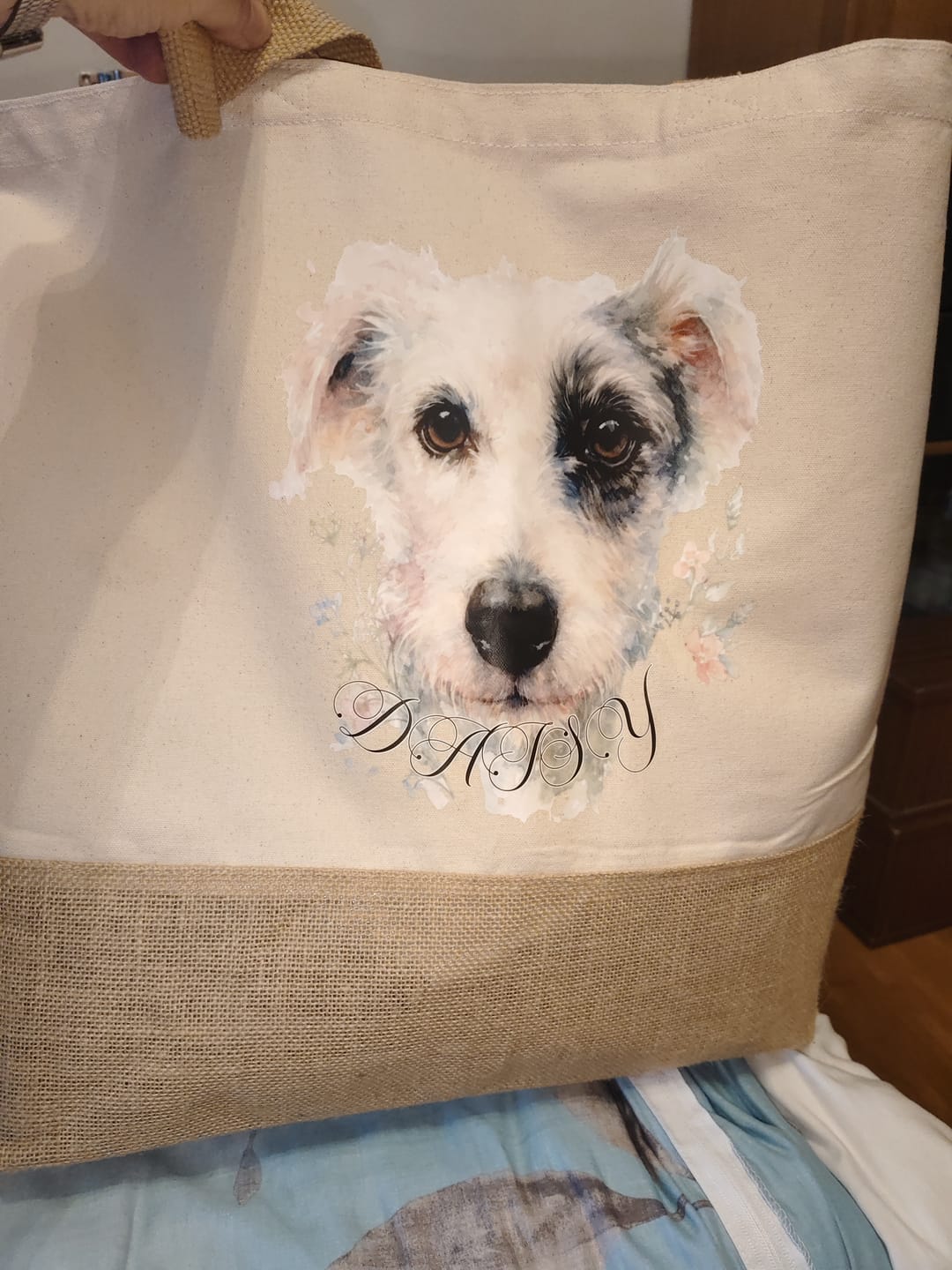 Customer photo review of Personalisierte Einkaufstasche - Aquarell