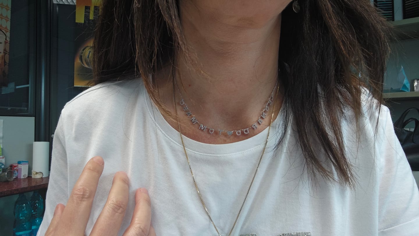 Customer photo review of Collana MINI LETTERS BRIGHT