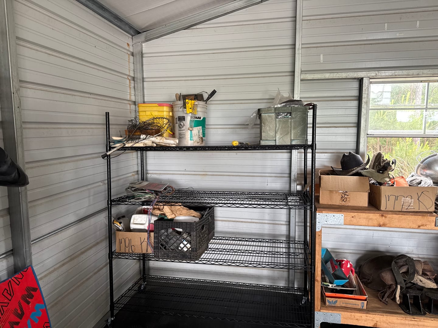 Customer photo review of Reibii 60" W x 24" D Wire Storage Shelves, Rolling heavy duty shelves, Adjustable Metal Shelves Load 2878 lbs,Storage Shelves for Garage Closet Pantry Basement