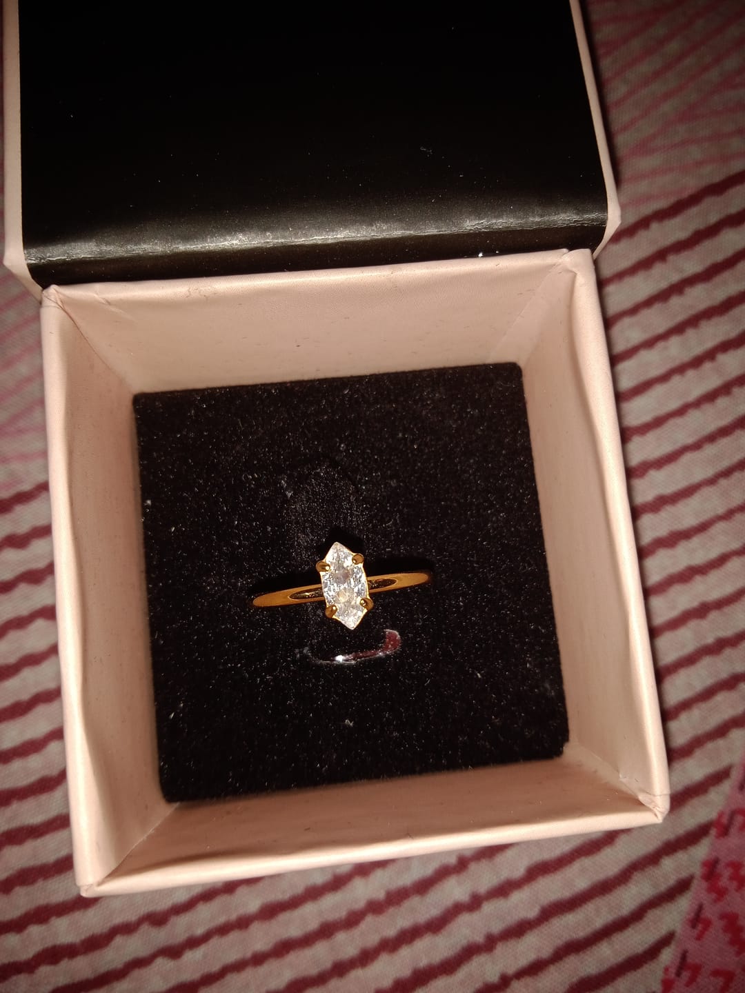 Customer photo review of Marquise Whisper Solitaire Ring