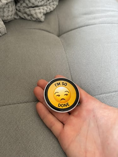 Customer photo review of MoodPin™ - Mood Badge