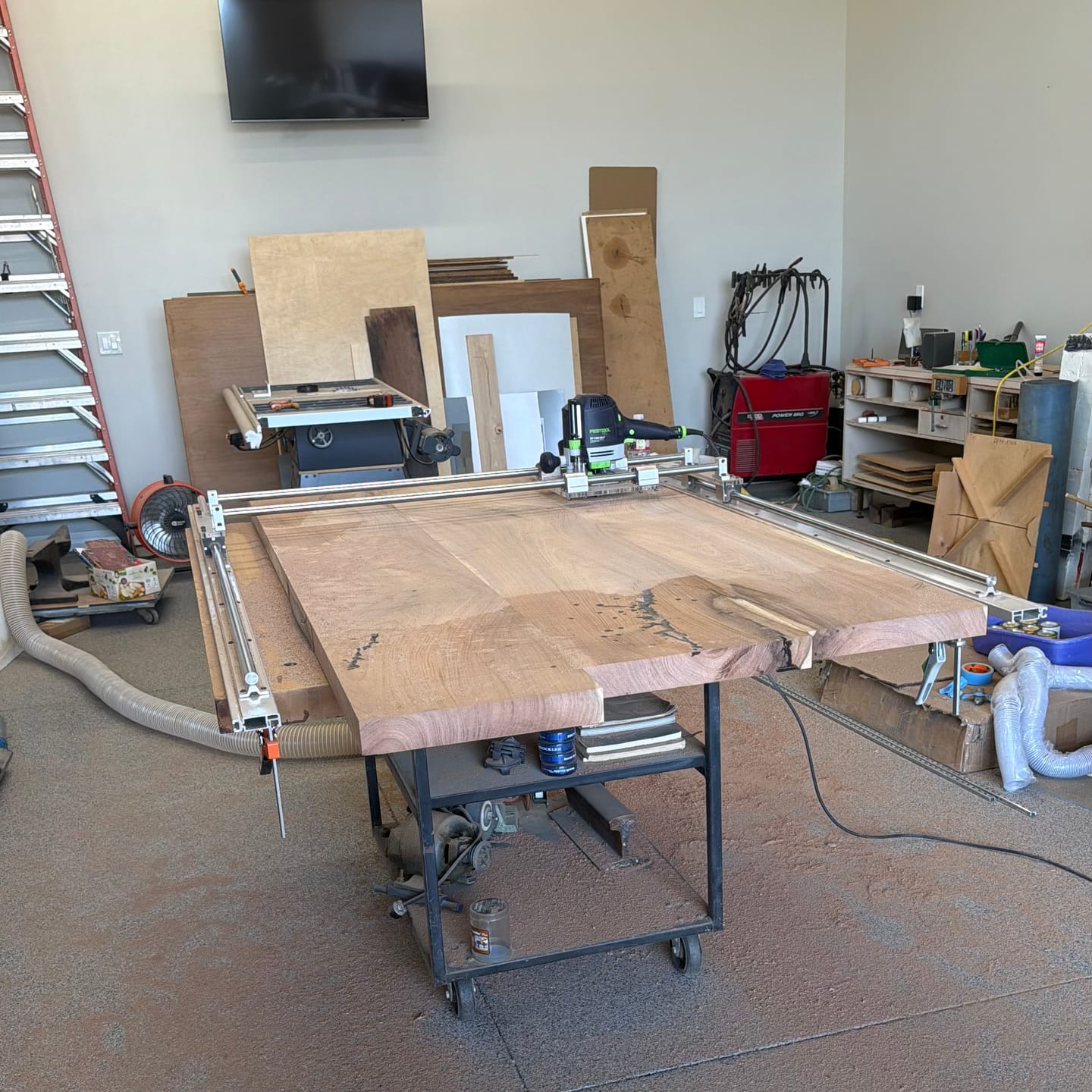 Customer photo review of 48" Cross Bars For Router Sled (Pair-Set Of 2)