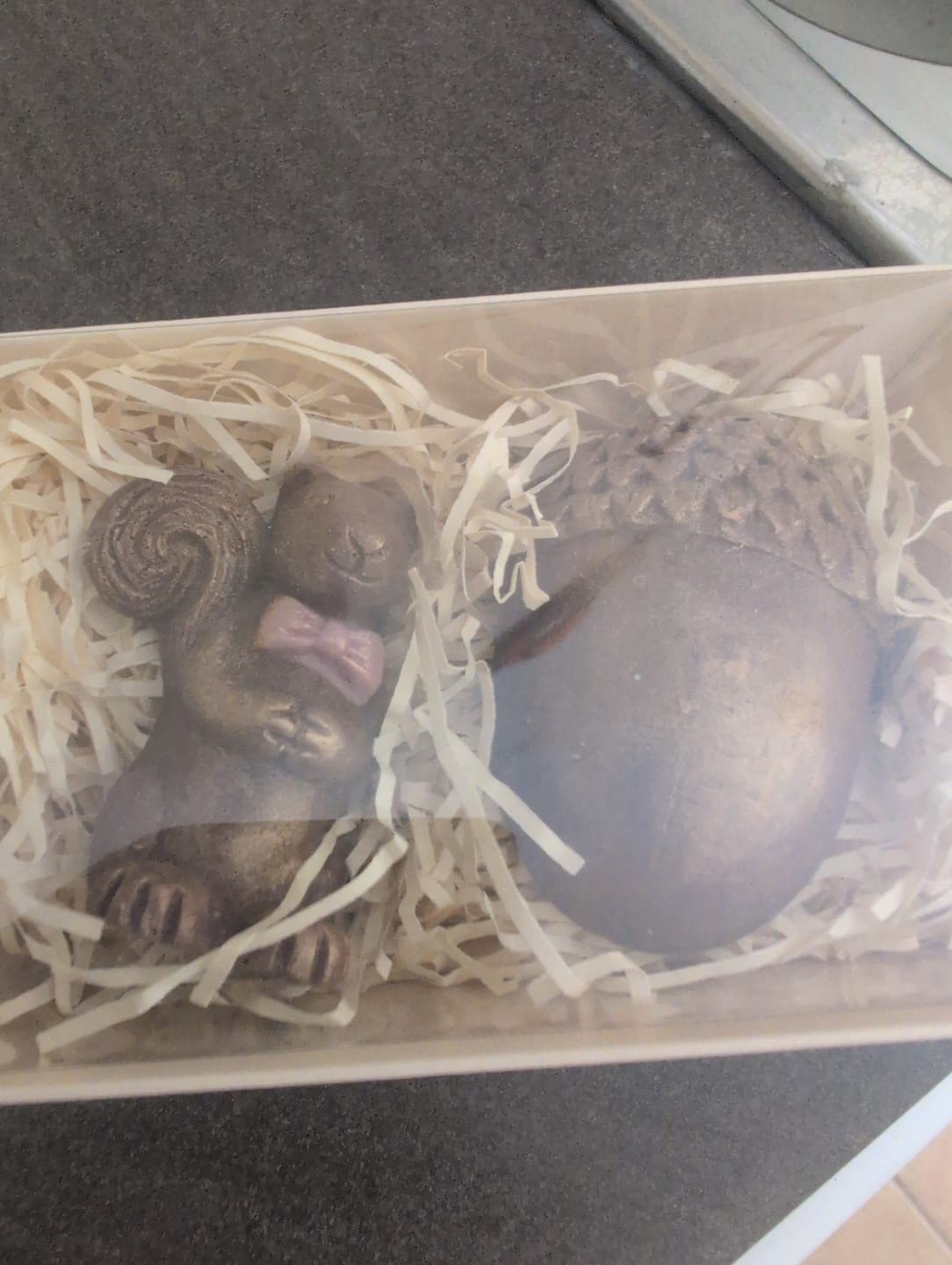 Customer photo review of Golden Chocolate Squirrel And Acorn