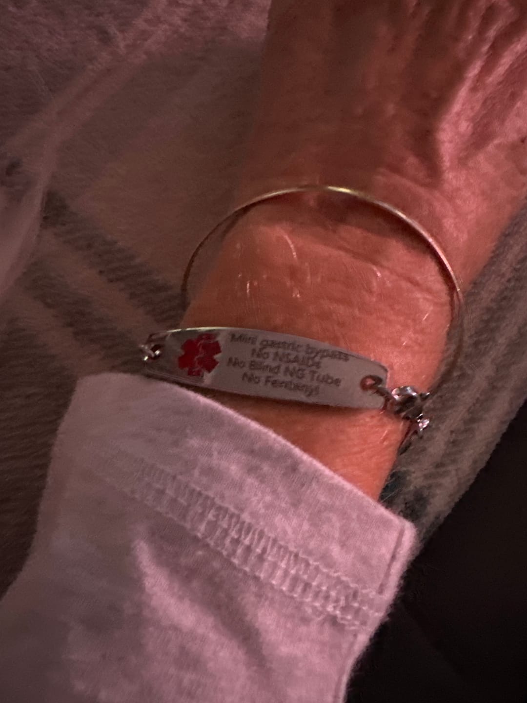 Customer photo review of Classic Silver Medical Alert ID Chain Bracelet