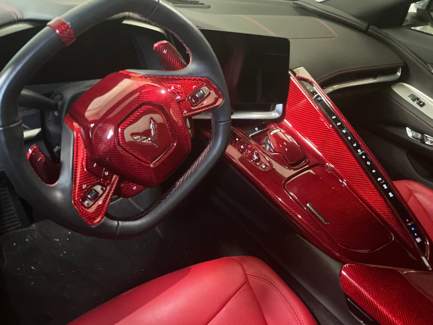 Customer photo review of C8 Corvette Real Carbon Fiber Waterfall Speaker Upper Trim Cover | Interior Upgrade (2020–2026)