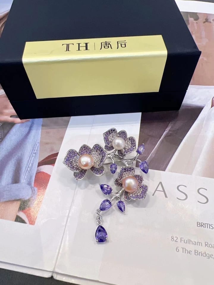 Customer photo review of Forbidden Garden Wisteria Brooch
