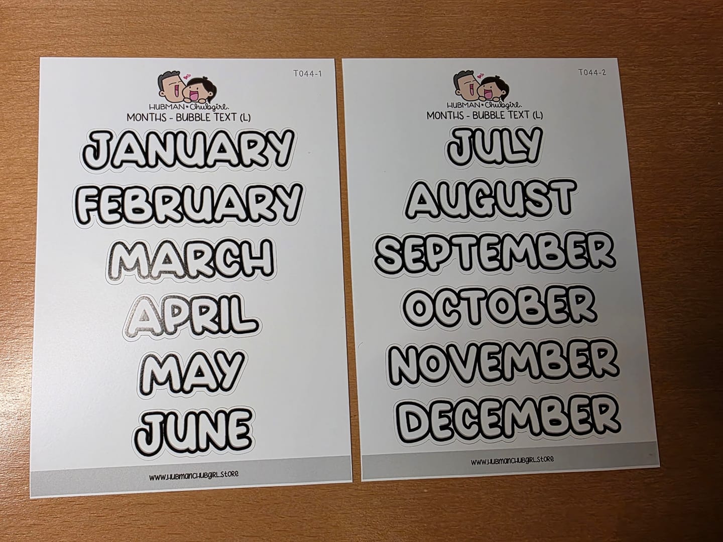 Customer photo review of Months - Bubble Text (L)  - Set of 2 Planner Stickers