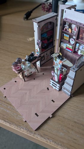 Customer photo review of Sewing Room DIY Wooden Book Nook Shelf Insert