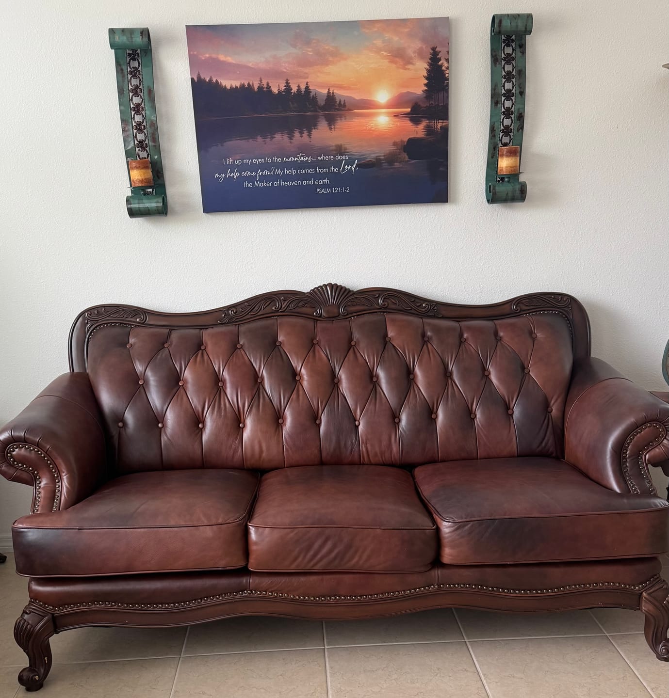 Customer photo review of Psalm 121:1-2 My Help Cometh From The Lord Wall Art Canvas