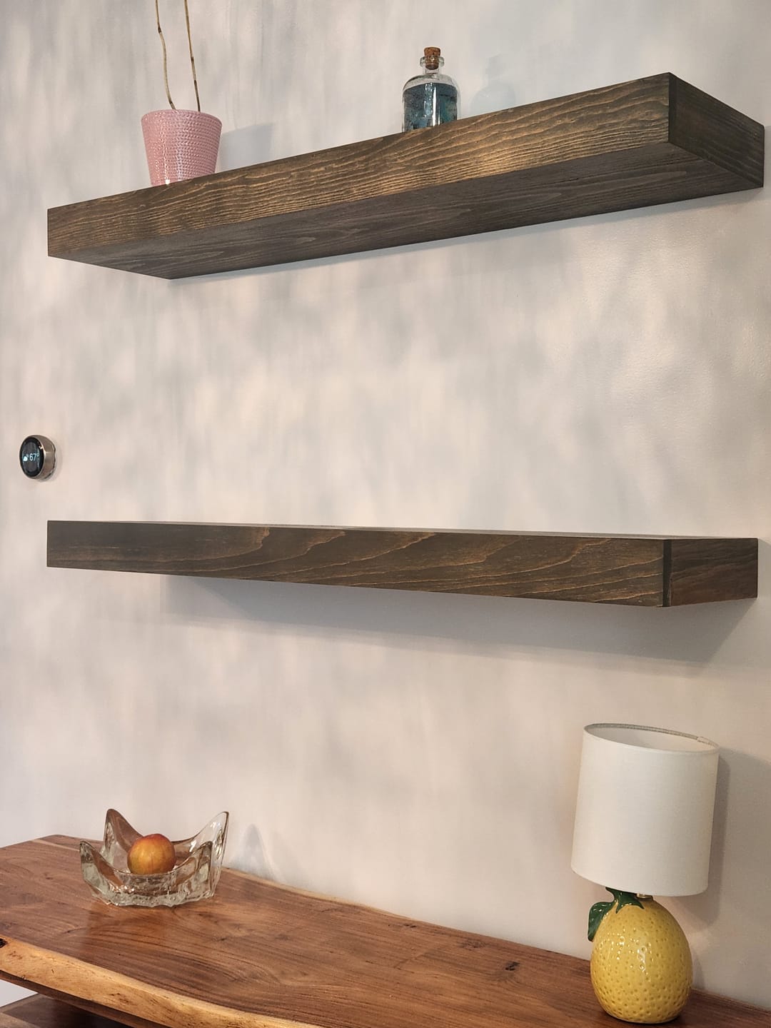 Customer photo review of Modern 3" Thick Floating Shelves