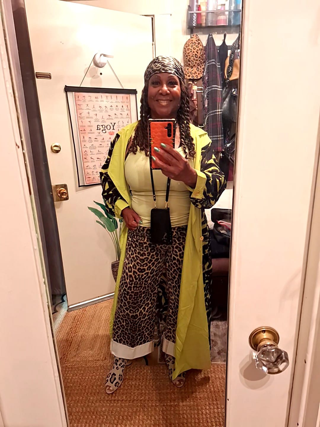 Customer photo review of Lime Punch Green Mesh Trench Coat