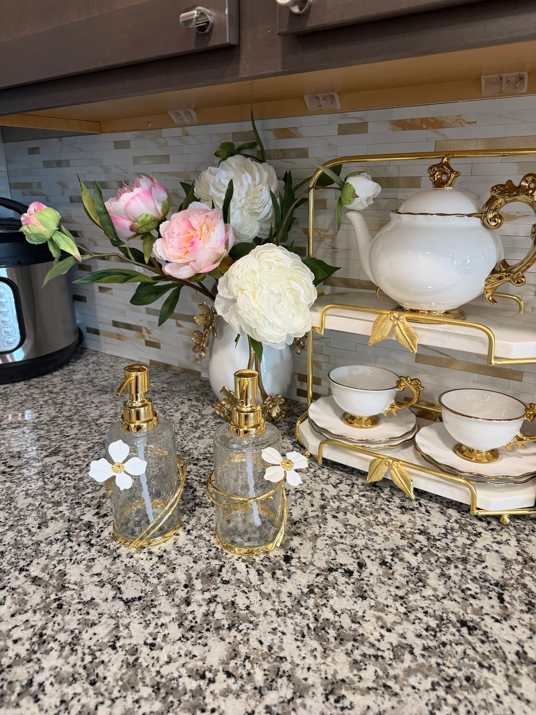 Customer photo review of Set Of Two Glass Soap Dispensers