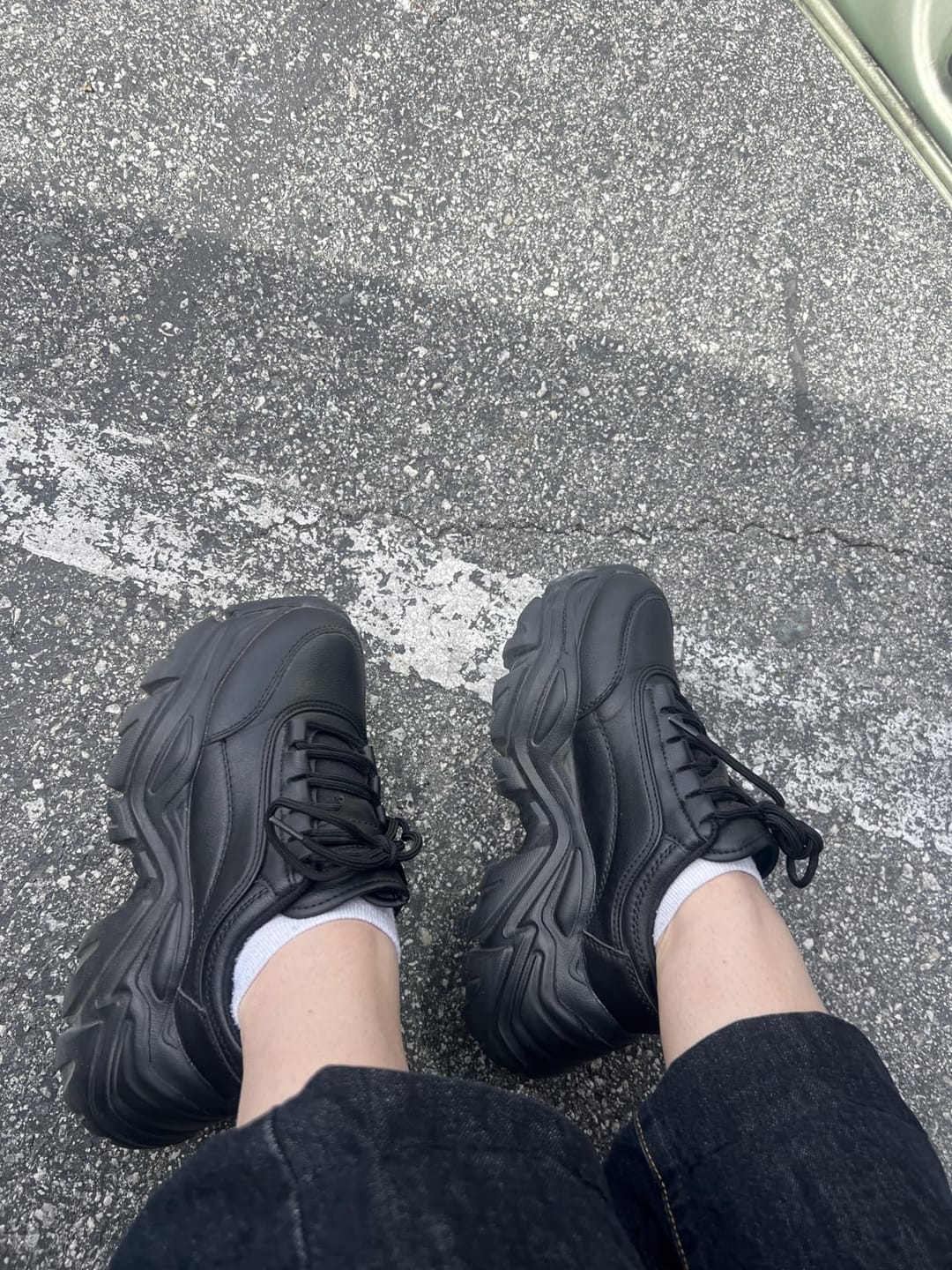 Customer photo review of Lucky Step White Chunky Platform Sneakers