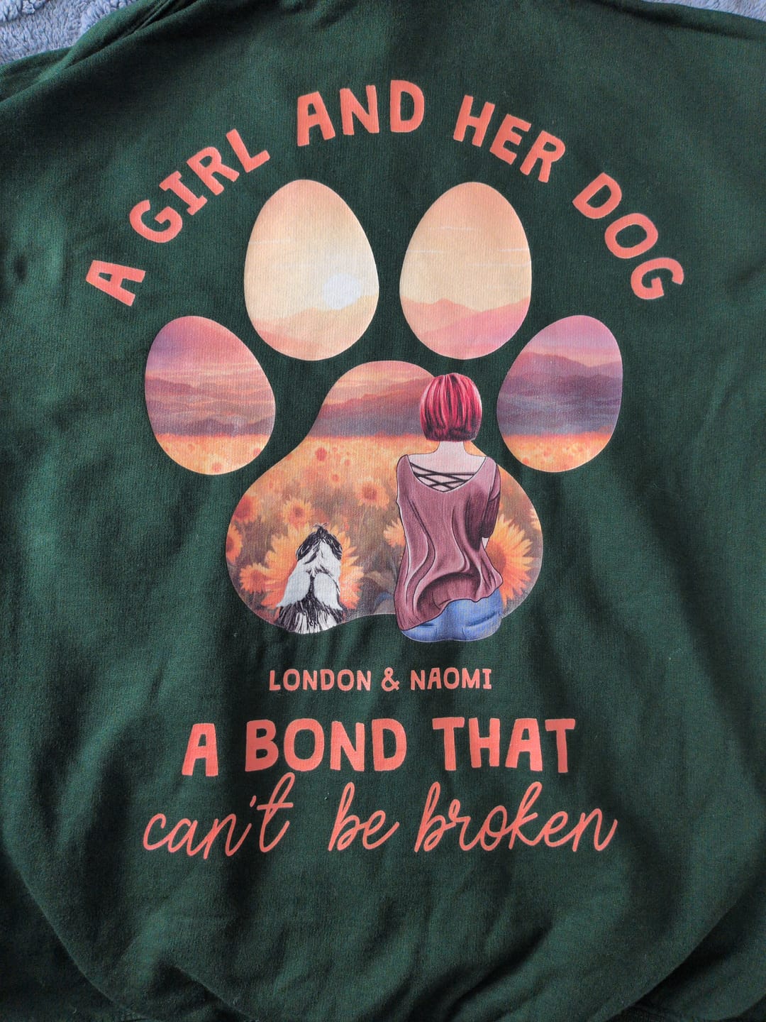 Customer photo review of Unbreakable bond - Personalised Hoodie
