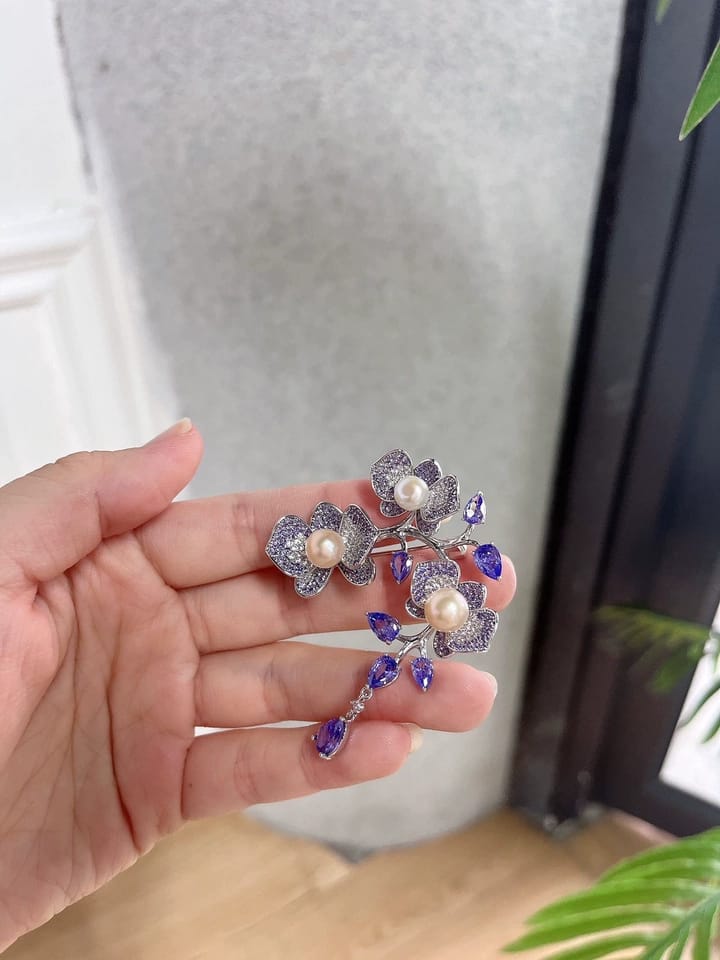 Customer photo review of Forbidden Garden Wisteria Brooch