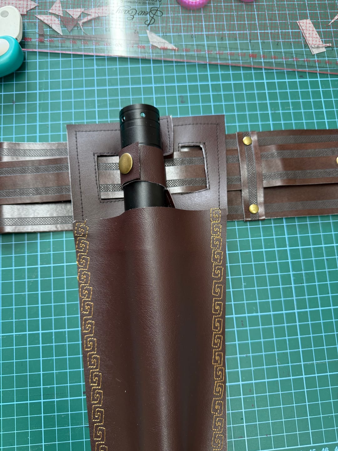 Customer photo review of Plain Upholstery Faux Leather Fabric