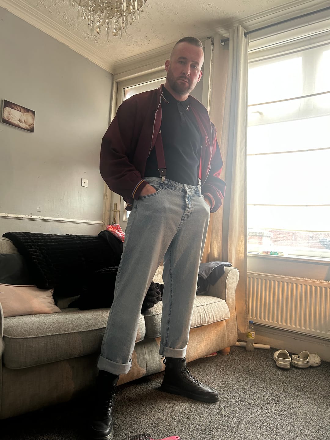 Customer photo review of Monkey Jacket - Burgundy