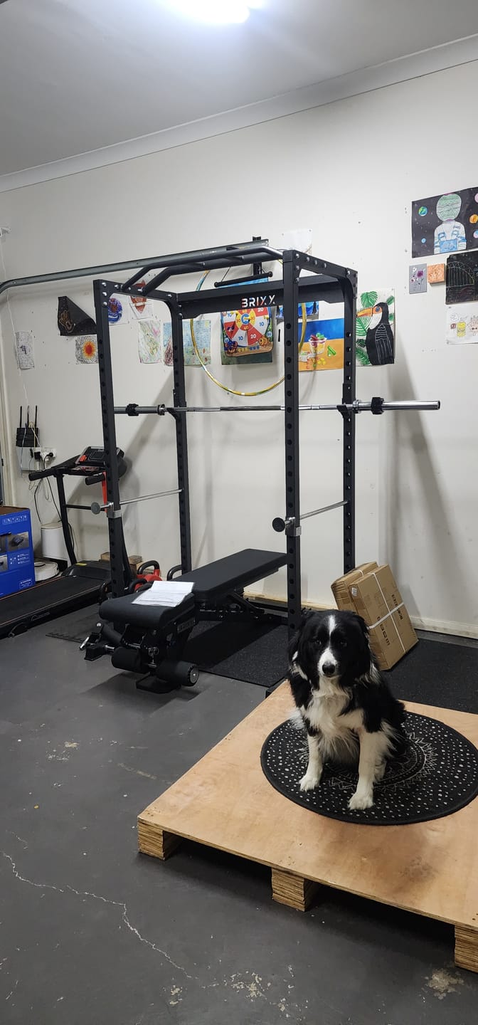 Customer photo review of BRIXX Zeus 2000 Power Rack, Bench, Plates & Barbell Package