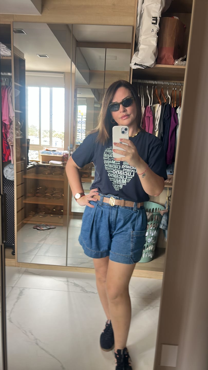 Customer photo review of Camiseta Personalizada CORAÇÃO DE PALAVRAS - Algodão 100%