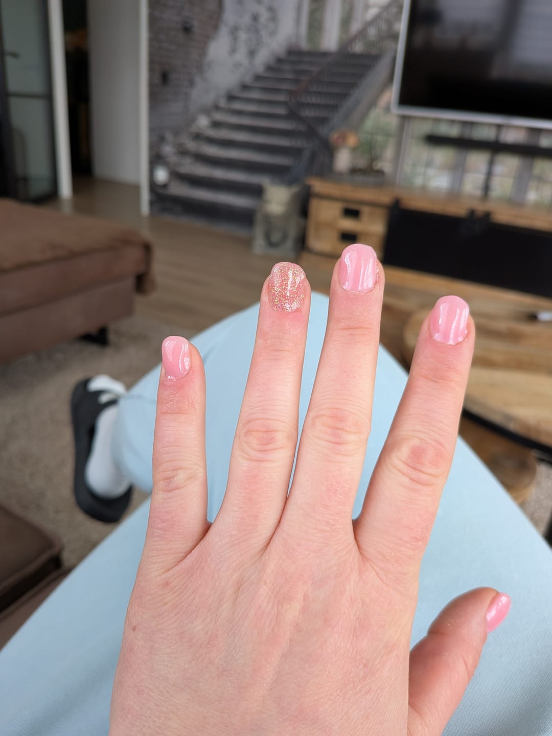 Customer photo review of Blush Petal Dipping Powder