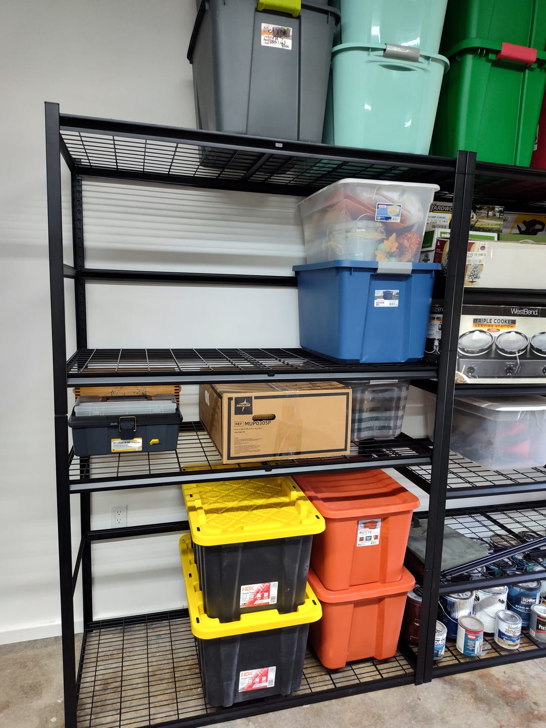 Customer photo review of REIBII 55.2"W x 26"D 6-Tier Storage Shelves For Garage, 3500LBS Adjustable Heavy Duty Shelving Units for Basement, Warehouse, Workshop
