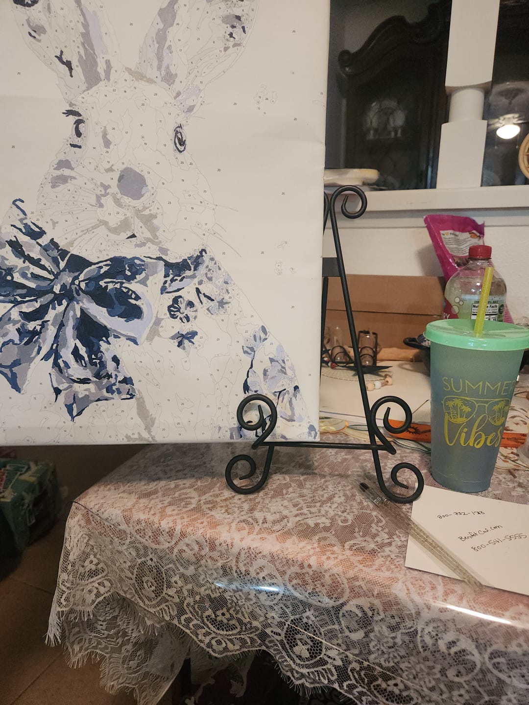Customer photo review of Delft Blue Bunny | Paint by Number