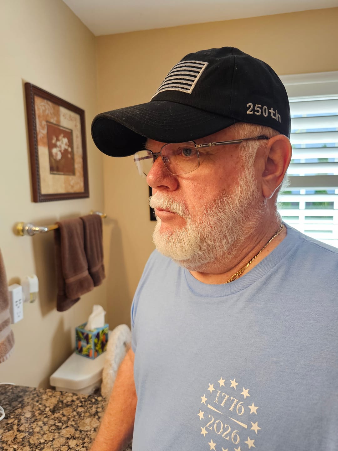 Customer photo review of America 250th Anniversary Hat – American Flag Baseball Cap 1776 - 2026 (Exclusive)