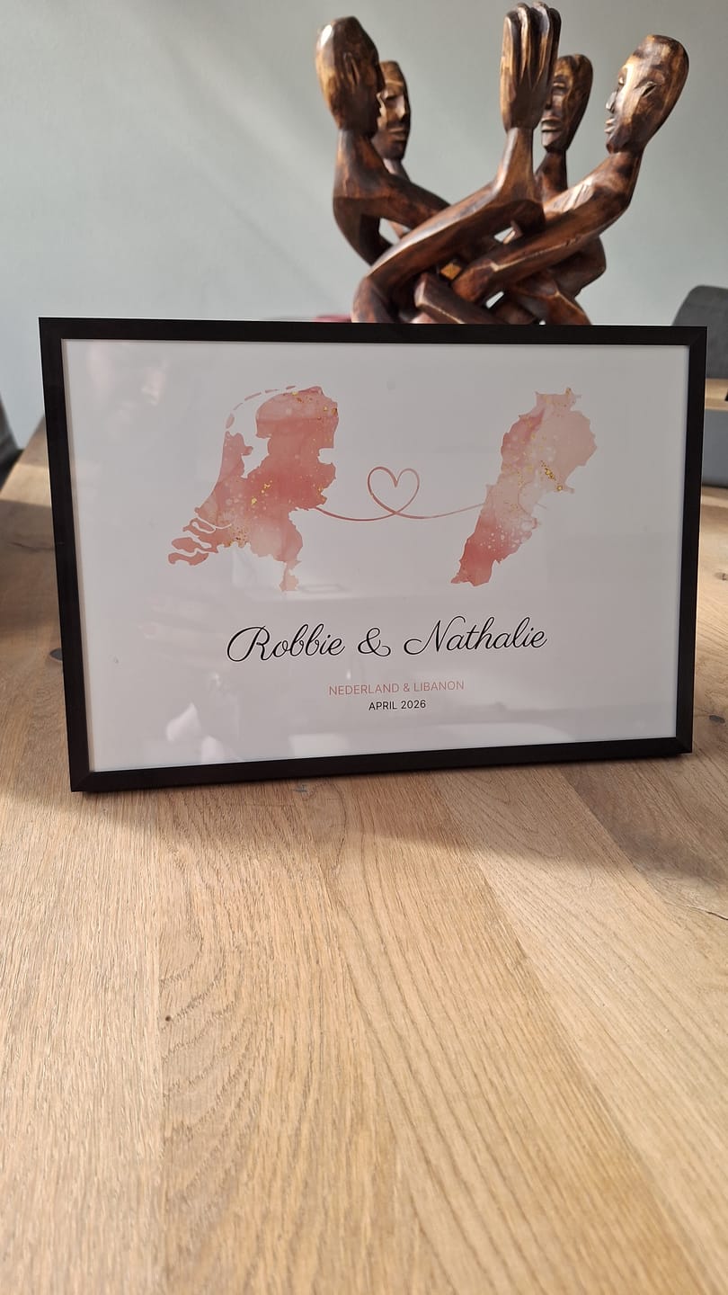 Customer photo review of Gepersonaliseerde poster - Liefde tussen twee landen