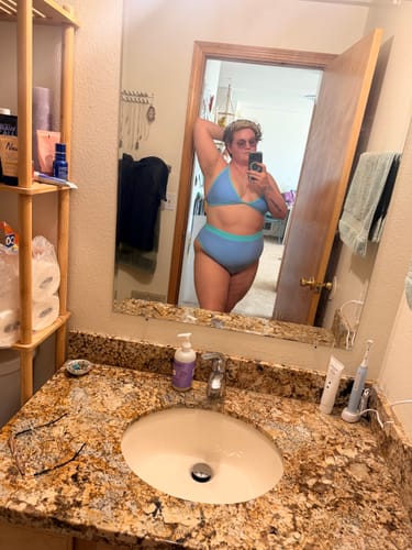 Customer photo review of MOLLY Peri Full Coverage High Rise Bikini Bottom