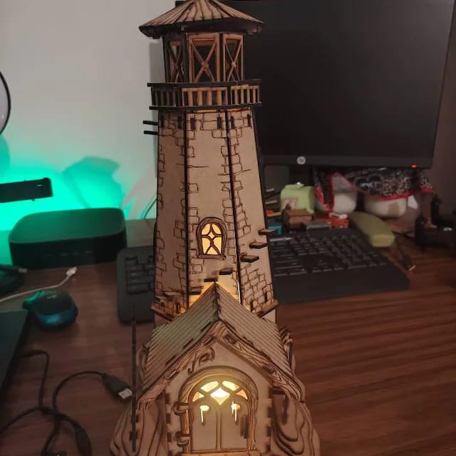 Customer photo review of Lighthouse Candle Holder SVG Laser Cut File
