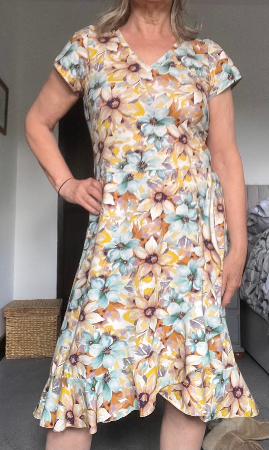 Customer photo review of Sunny Petals Cotton Jersey Fabric