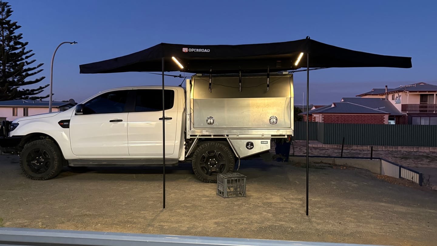 Customer photo review of OPENROAD 180 Free Standing Awning